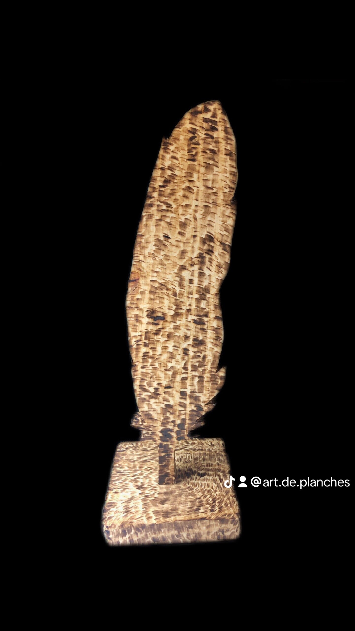 Porte clés « Plume » sur socle