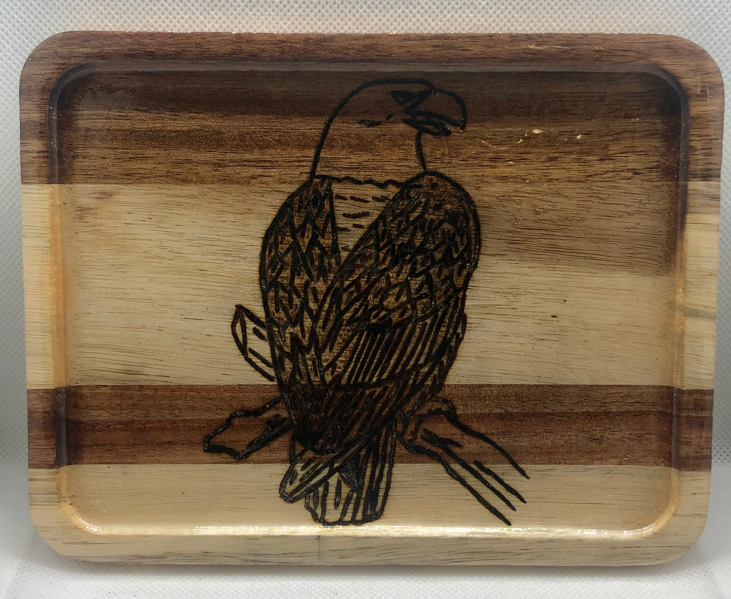 Petit plateau bois pyrogravure