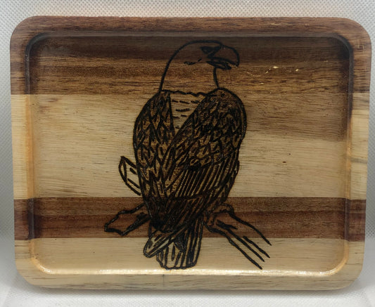 Petit plateau bois pyrogravure