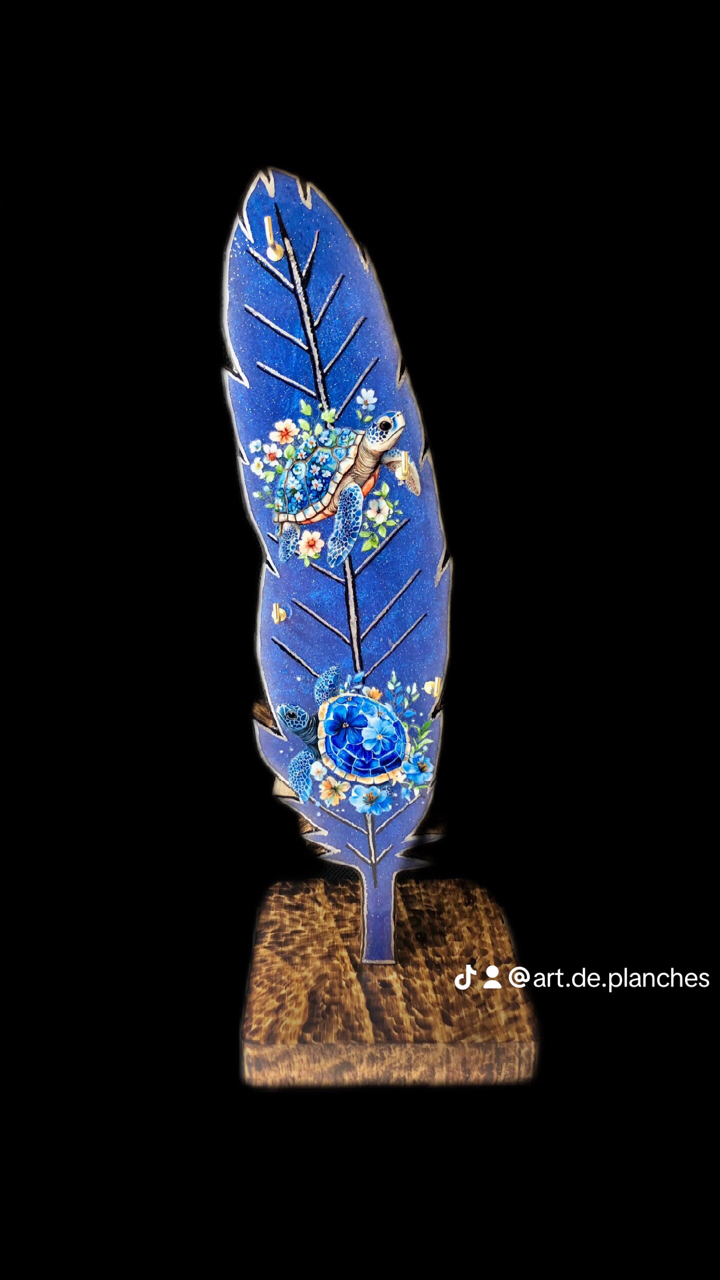 Porte clés « Plume » sur socle