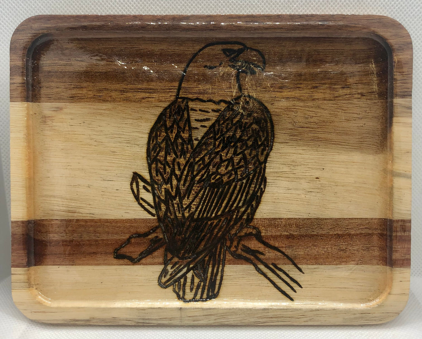 Petit plateau bois pyrogravure