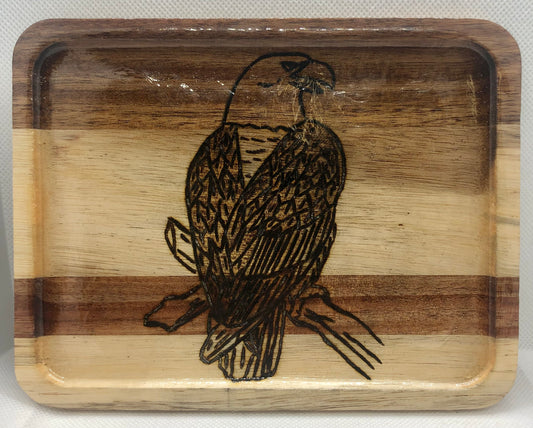 Petit plateau bois pyrogravure