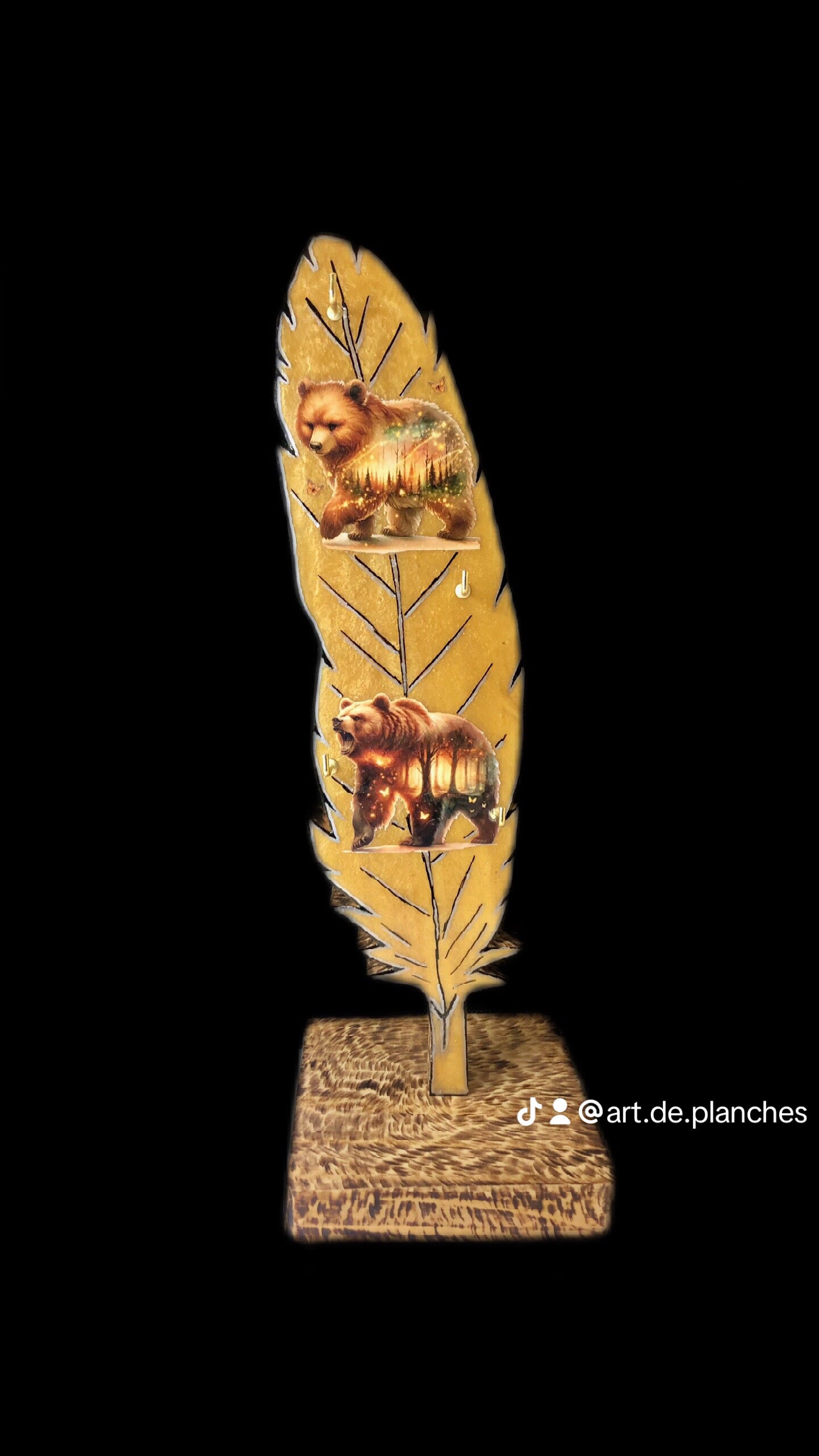 Porte clés « Plume » sur socle