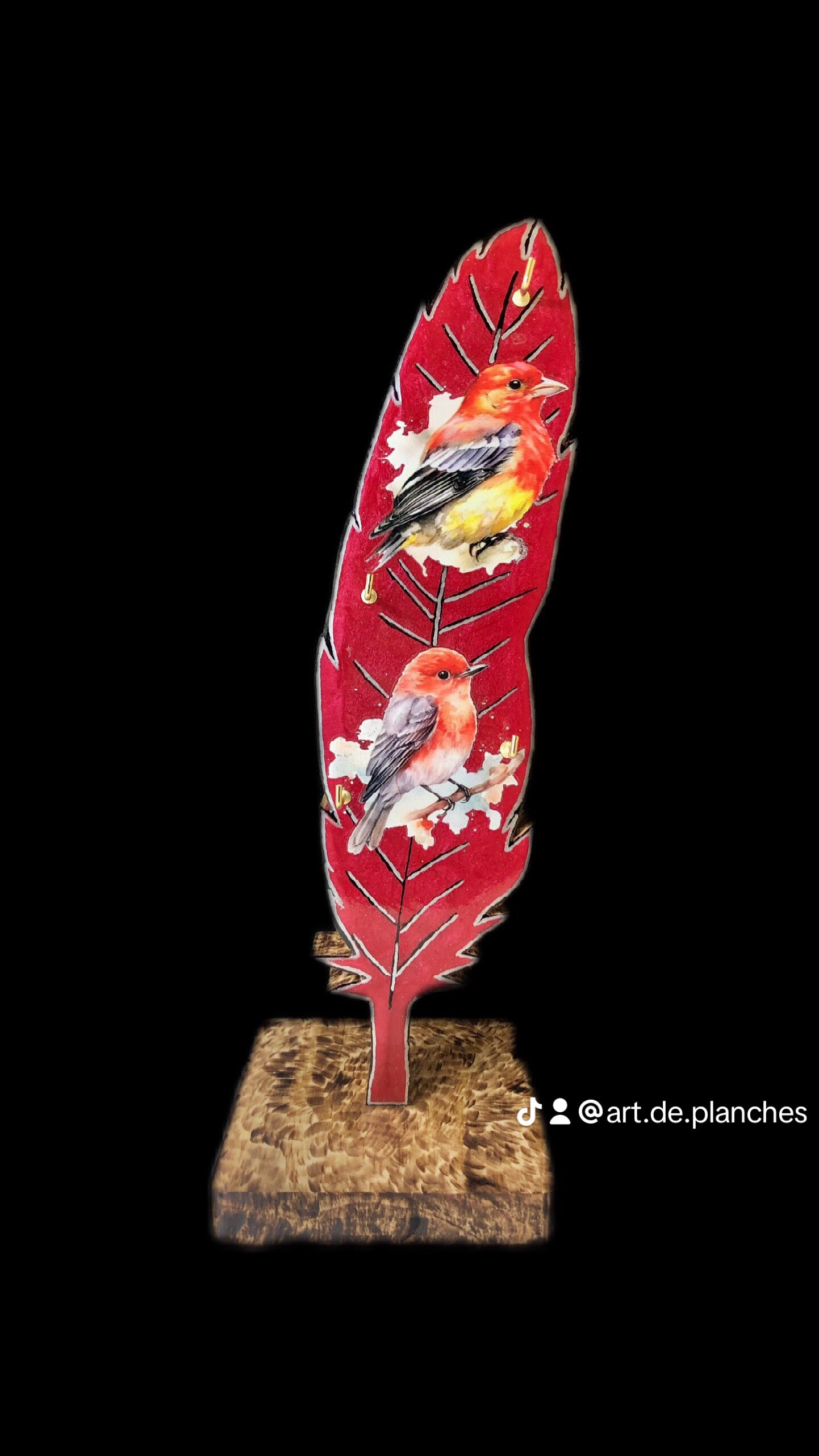 Porte clés « Plume » sur socle