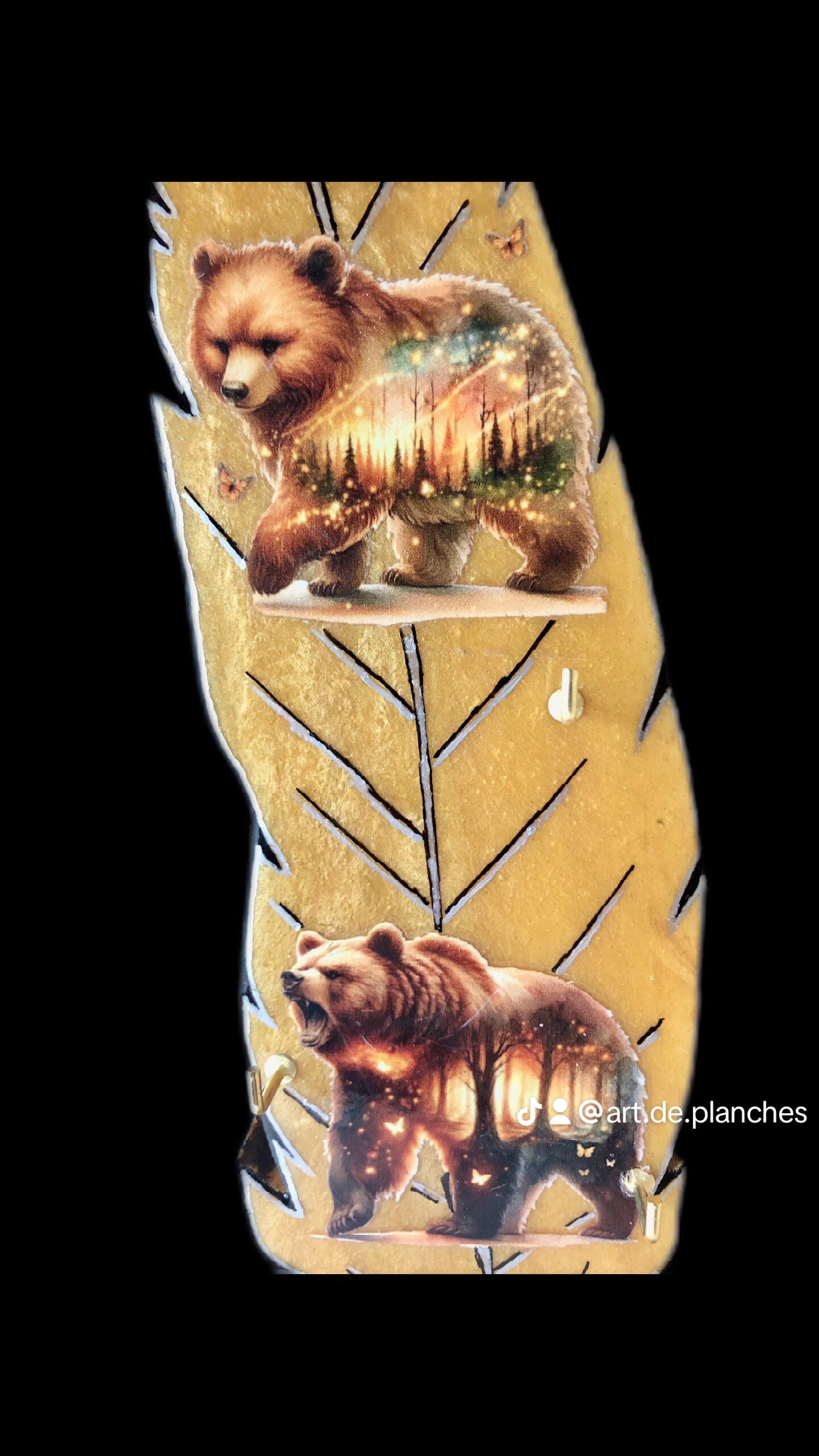 Porte clés « Plume » sur socle